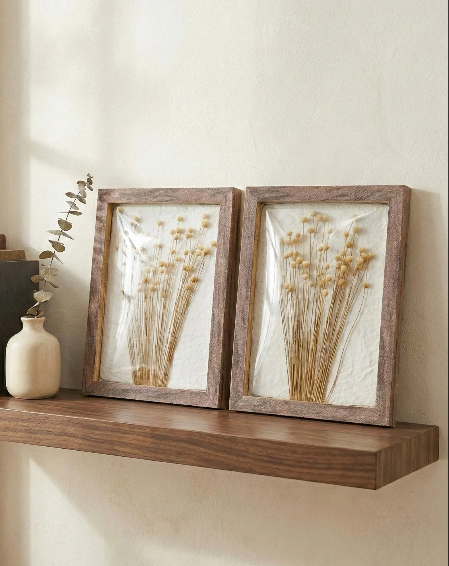 Dried Billy Button Wall Art Set | MJHome