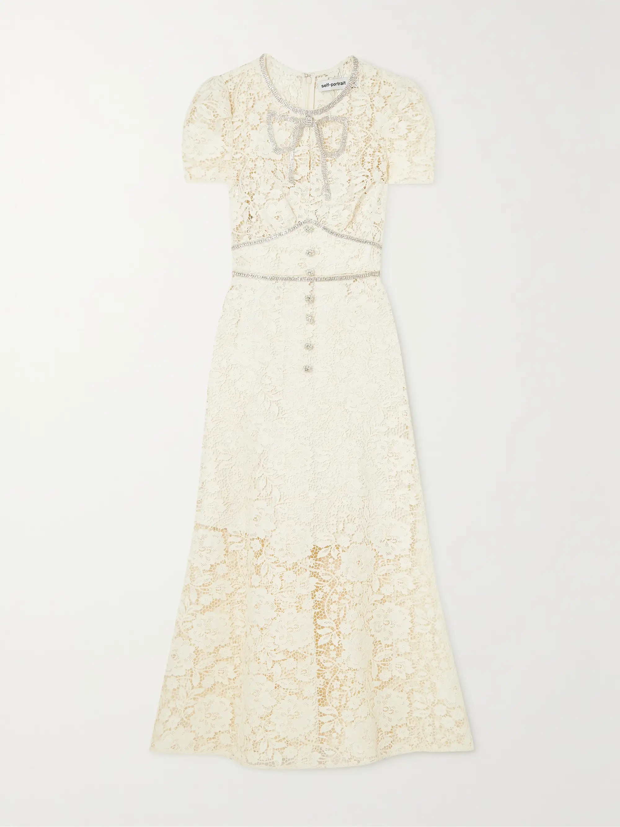 Crystal-embellished corded guipure lace midi dress | NET-A-PORTER APAC
