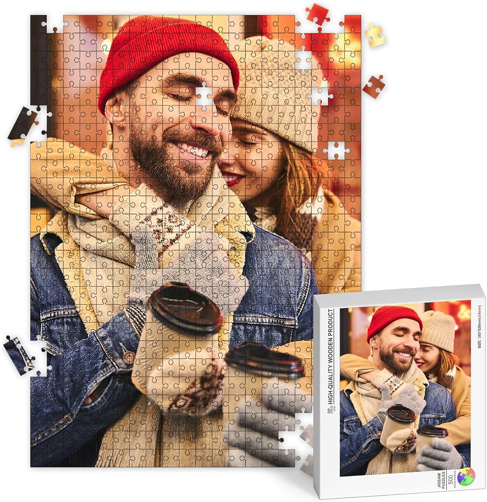 Personalized Puzzles, Customized Photo Puzzles 500/1000 Pieces, Wooden Puzzles with Letters on Ba... | Amazon (US)