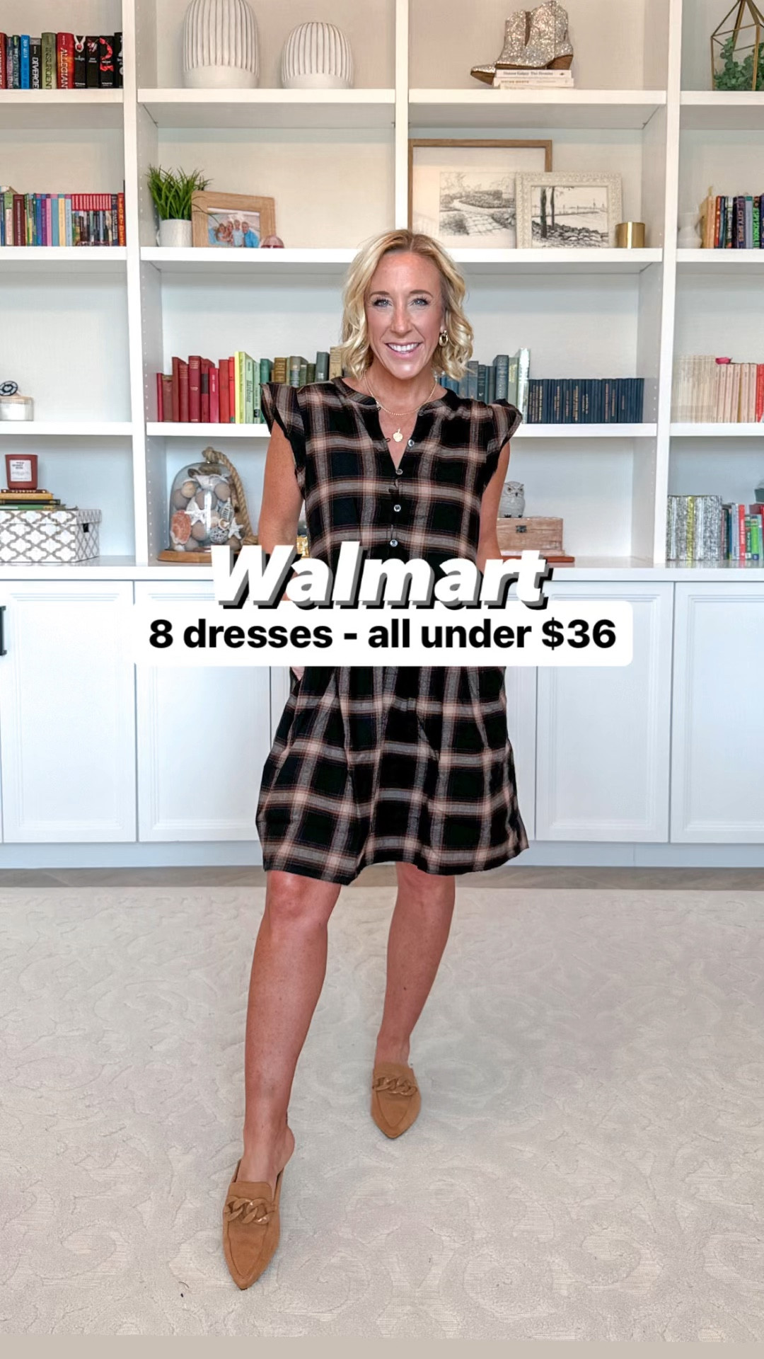 Walmart new dresses - all in size XS. 
1. & 2. Same style of dress soft and comfortable. Comes in 4 colors. 
3. Gauze material. Comes in 4 colors. 
4. Cotton material. Great quality and detail!
5. LOVE the pleats! Perfect length and fit. 
6. Gauze material. Comes in 4 fall colors. 
7. Cute twist detail with snap closure. Also comes in a red stripe  
All would be great for work wear or teacher clothes too! 

#LTKSeasonal #LTKVideo #LTKFindsUnder50