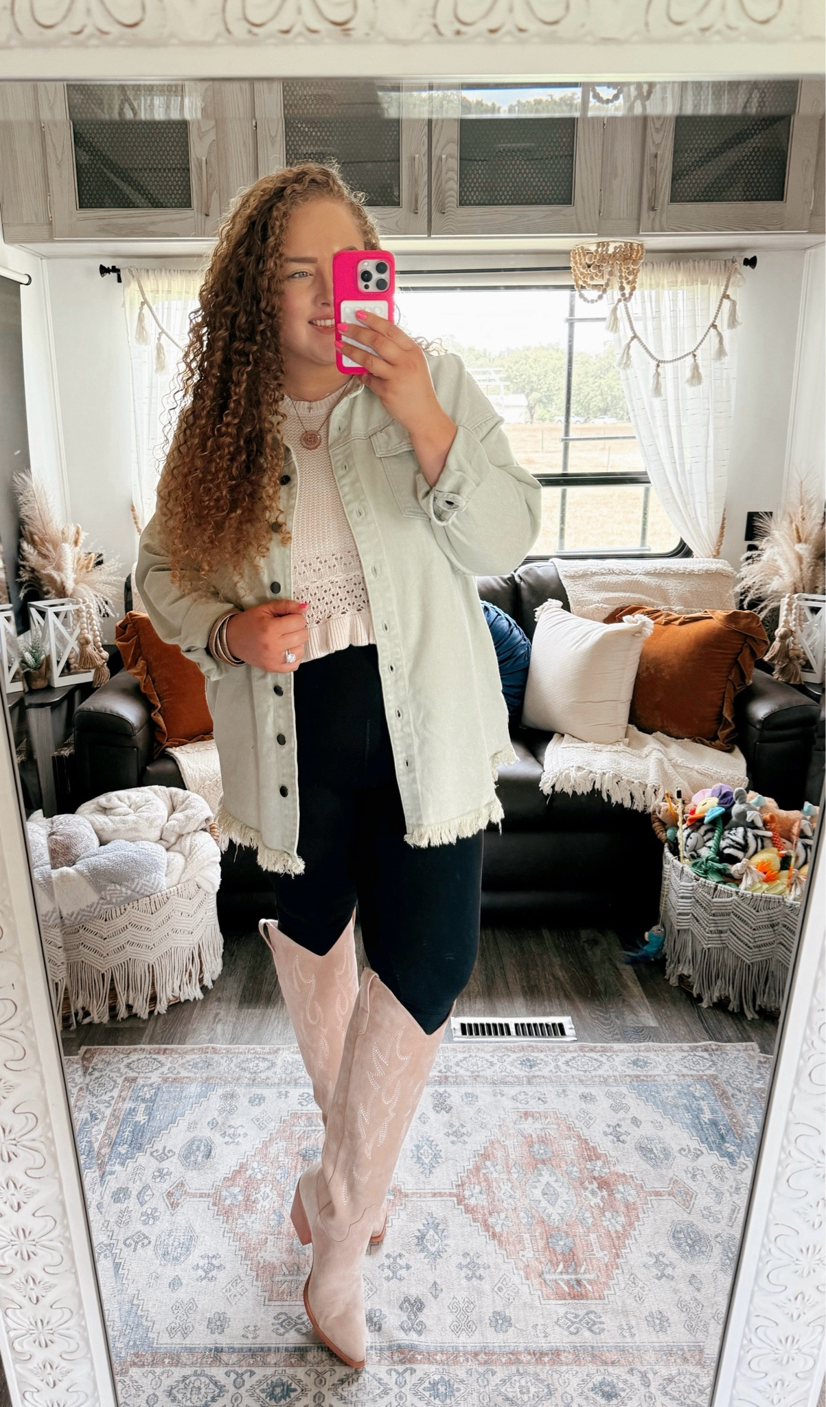 This is a great fall look 🍂denim shacket | amazon denim shacket  | green denim shacket | amazon green denim shacket | tank top | Amazon crochet tank top | neutral crochet tank top | layering tank top | leggings | Amazon leggings | leggings outfit | western leggings outfit | lululemon leggings dupe | Amazon lululemon dupe | boots | cowgirl boots | amazon cowgirl boots | Amazon beige cowgirl boots | western outfit | western fashion | fall western outfit | fall fashion | fall fashion 2024 | fall outfit | fall outfit inspo | amazon finds | Amazon fashion | amazon outfit | amazon look 

#LTKMidsize #LTKStyleTip #LTKFindsUnder50