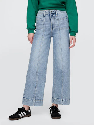 High Rise Stride Wide-Leg Ankle Jeans | Gap (US)
