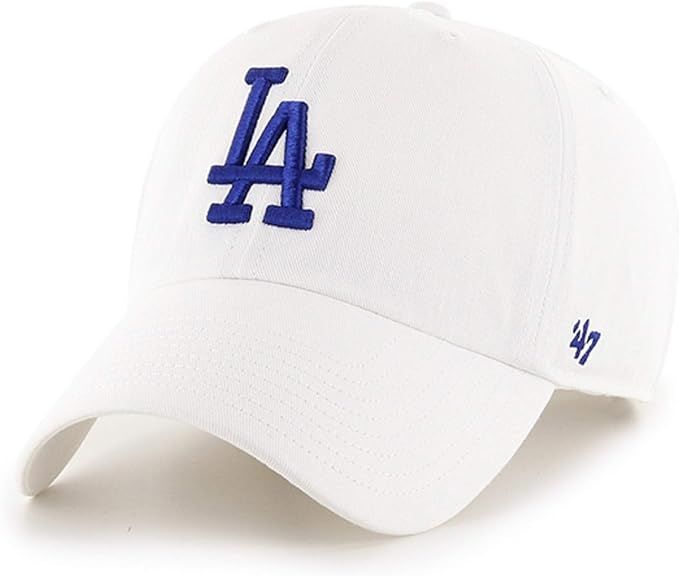 '47 Los Angeles Dodgers White Clean Up Dad Hat Adjustable Slouch Cap | Amazon (US)