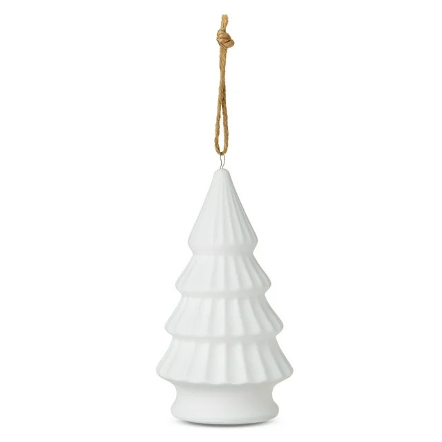 White Ceramic Tree Ornament, 5 in, by Holiday Time | Walmart (US)