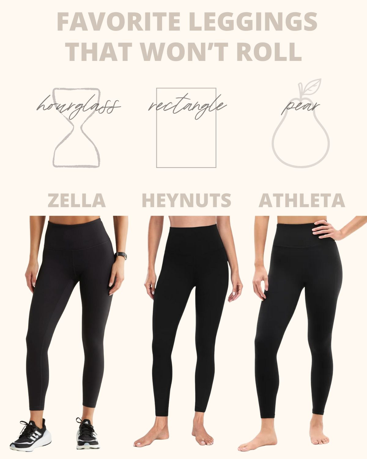 We've got the best leggings that won't roll for each body type! Tried/Tested & our True Favorites! Zella, HeyNuts and Athleta Win!  

 #LTKfitnessgoals #LTKActive