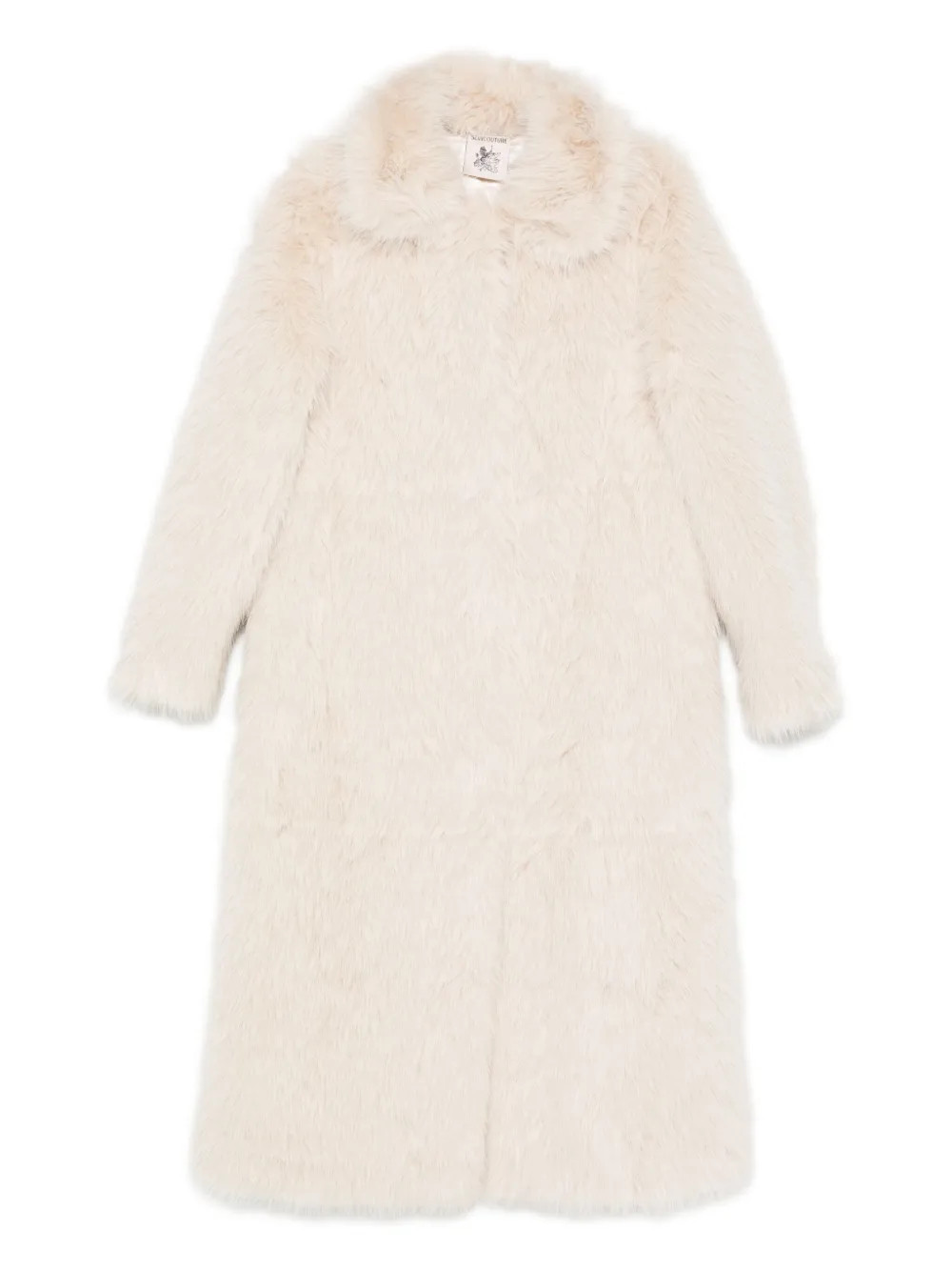 Semicouture faux-fur long-sleeved coat - Neutrals | Farfetch Global