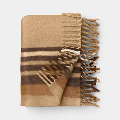 Woven Plaid Throw Blanket Tan - Threshold™ | Target