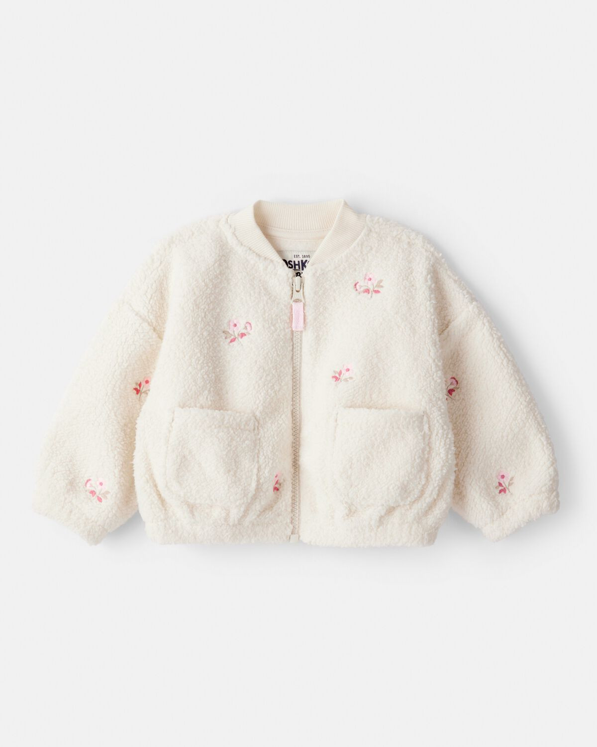 Baby Girl Floral Sherpa Bomber Jacket - Ivory - OshKosh B'gosh | Carter's | Carter's Inc