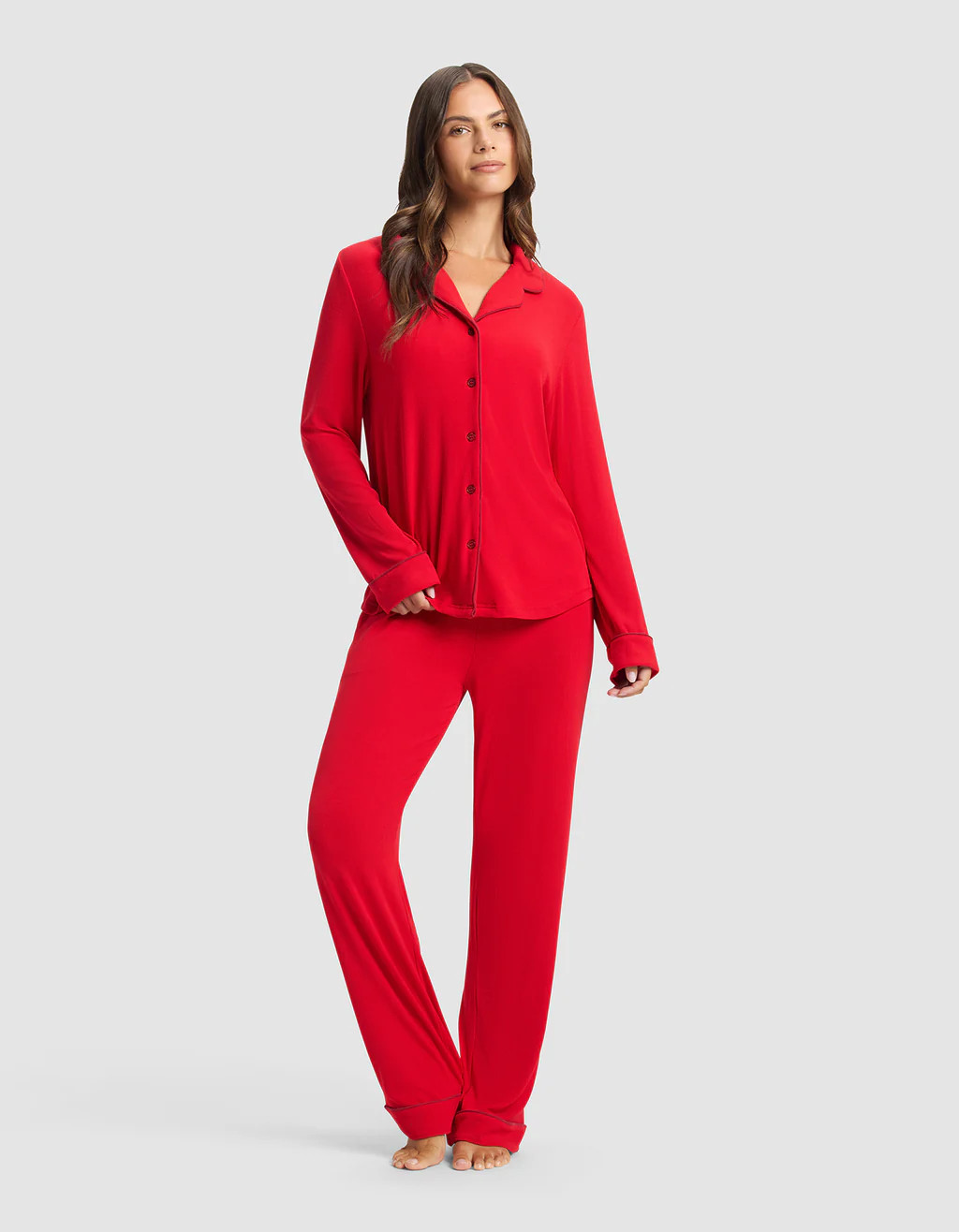 Women's Bamboo Rib-Knit Classic Long Sleeve Pajama Set | Cozy Earth
