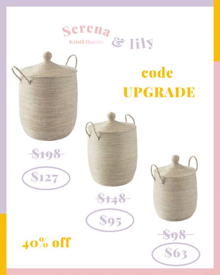 My favorite baskets are on sale!! Use code UPGRADE for an extra 20% off at checkout!!

#basket #laundry #storage #serenaandlily #salealert 