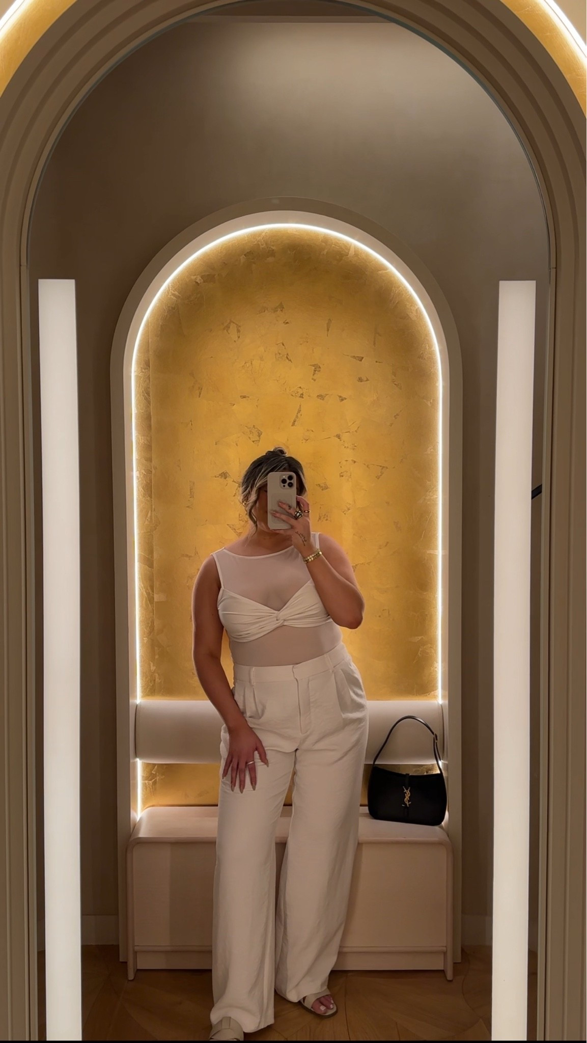 All white outfit dress pants trousers mesh top summer fashion midsize

#LTKsummer #LTKmidsize #LTKstyletip