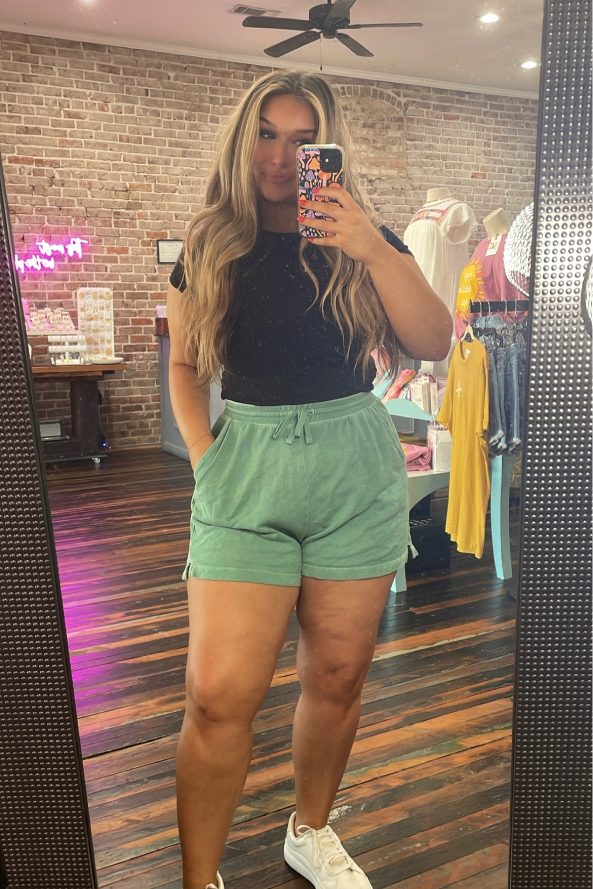 my size 12 work ootd from the other day ❤️ I wear these shorts ALOT. I’m wearing a size large in the shorts & I’m a tts size 12. 

The sneakers are also one of my must haves! Very very comfy & cute for work!!

#LTKcurves #LTKstyletip #LTKFind