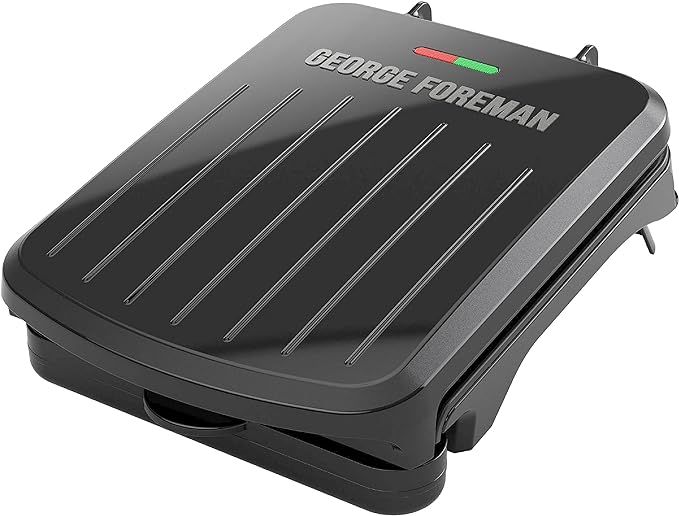George Foreman 2-Serving Classic Plate Electric Indoor Grill and Panini Press, Black, GRS040B | Amazon (US)