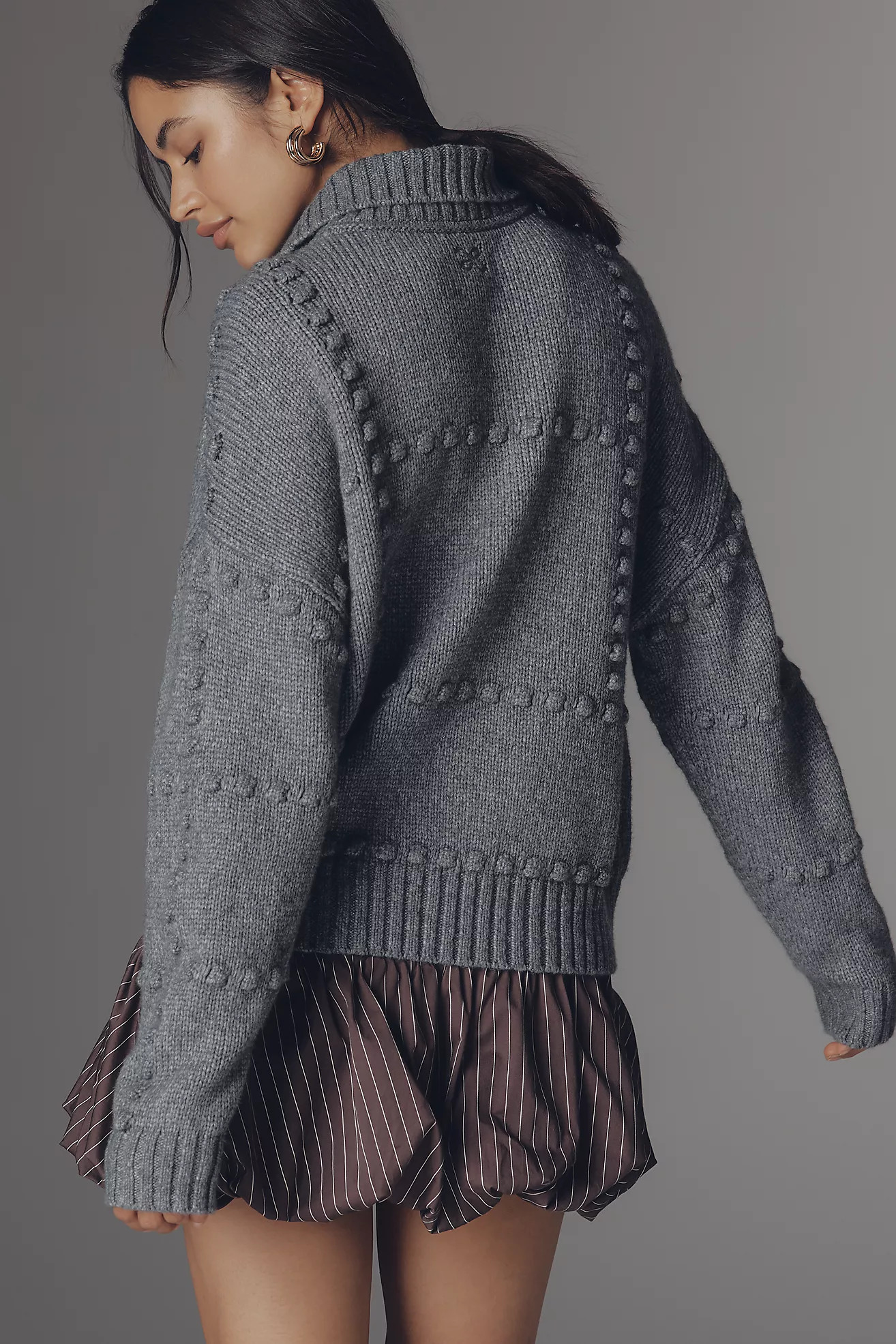 Maeve Bubble Polo Long-Sleeve Sweater | Anthropologie (US)