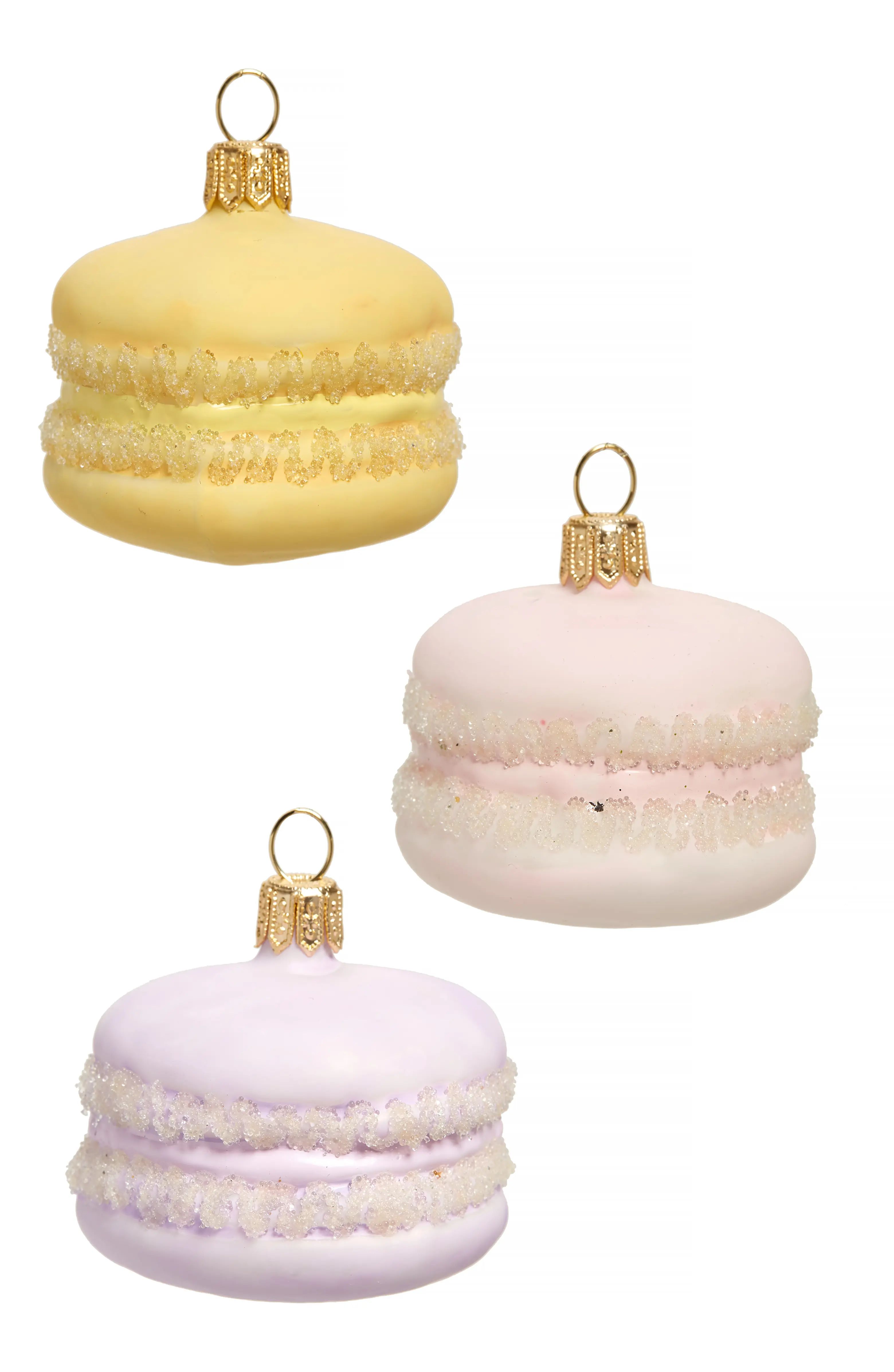 Set of 3 Glass Macaroon Ornaments | Nordstrom
