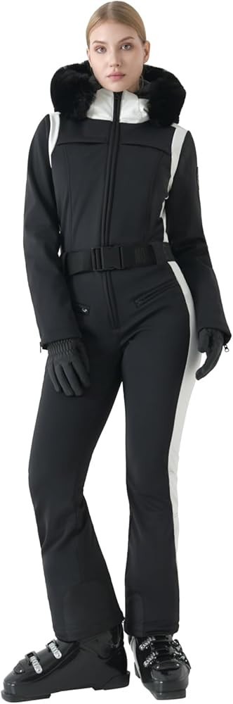 Womens Ski Suit One Piece Snowsuit Slim Insulated Jumpsuit Warm Waterproof Outdoor Sports Outerwe... | Amazon (US)