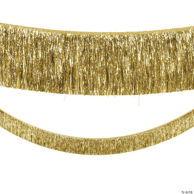 9 Ft. Ready-to-Hang Metallic Tinsel Fringe Garland | Oriental Trading Company