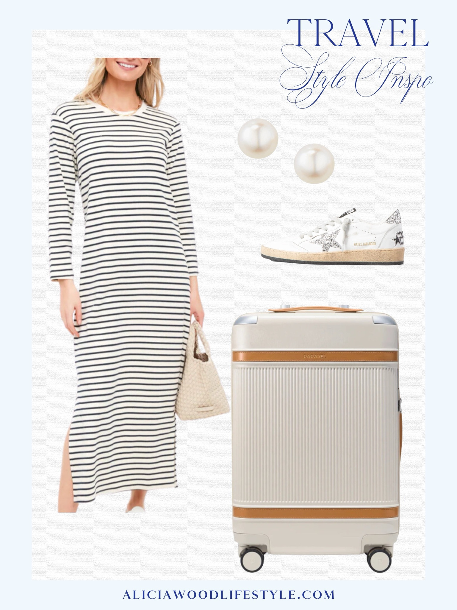 One of my most favorite travel outfits.   Easy, comfortable and still polished.   

Gio maxi stripe dress
Paravel aviators Carry on plus
Golden goose 
Pearl earrings


#LTKtravel #LTKover40 #LTKstyletip