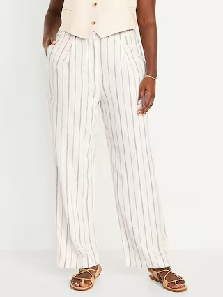 Extra High-Waisted Linen-Blend Wide-Leg Taylor Pants | Old Navy (US)