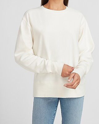 Cozy Oversized Crew Neck Sweatshirt | Express