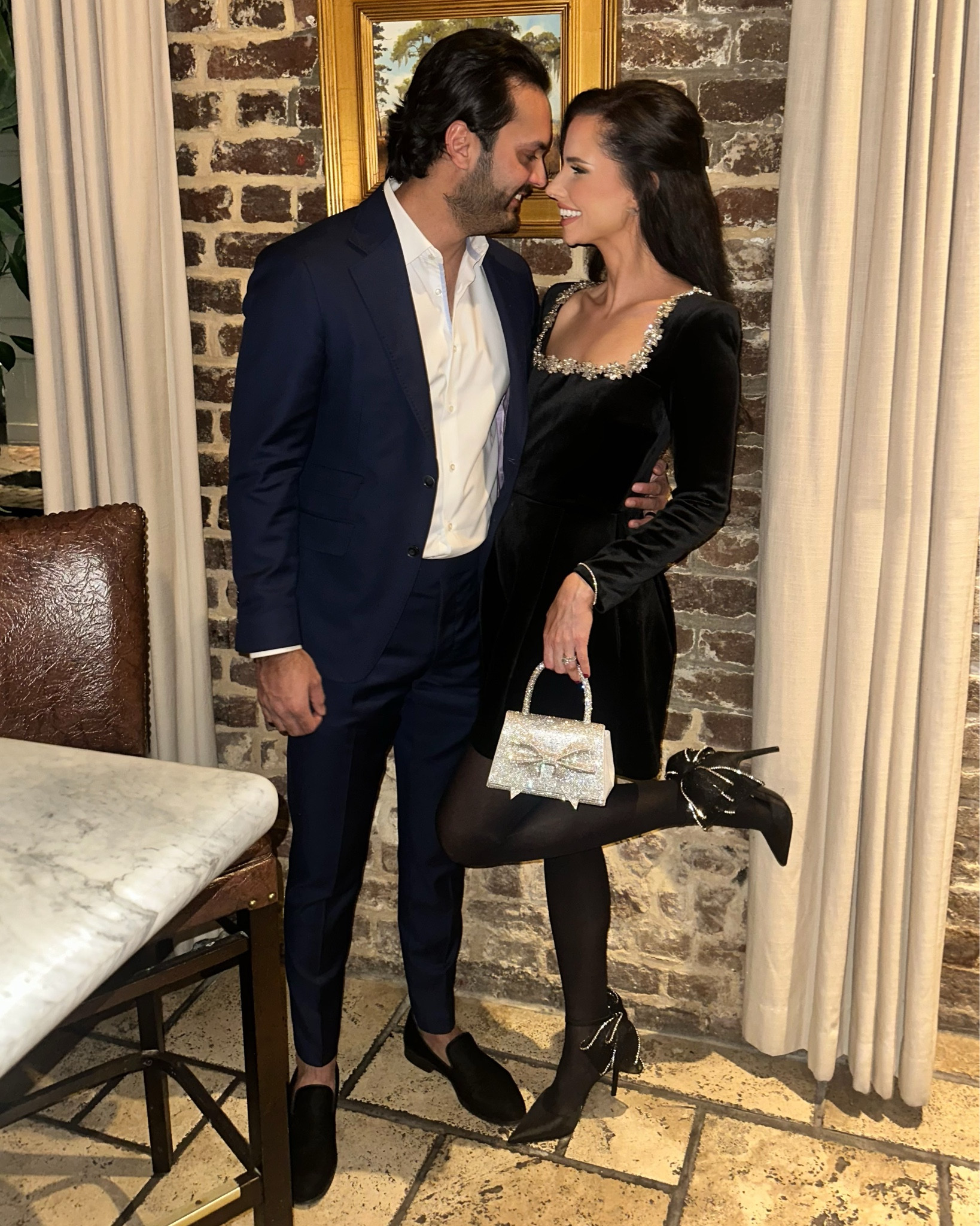 Black velvet and rhinestone cocktail dress for a friend’s NYE wedding welcome party. 

Holiday party dress. NYE dress. Winter cocktail dress. Long sleeve cocktail dress. Bow purse. Hair bow. Rhinestone purse. Bow shoes. LBD. Little black dress. Rhinestone shoes. 

#LTKItBag #LTKHoliday #LTKStyleTip