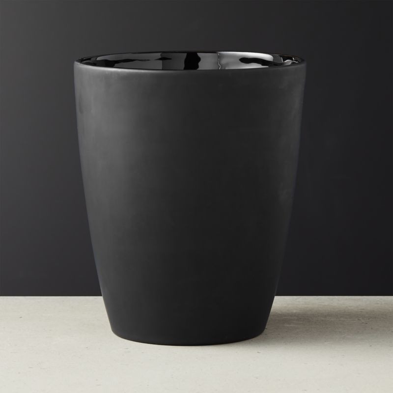 Rubber Coated Black Wastecan + Reviews | CB2 | CB2