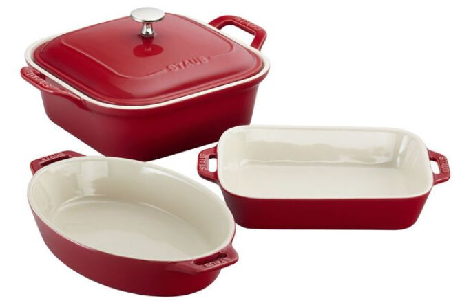 Staub Stoneware 4-pc, Mixed Baking Dish Set, cherry | The ZWILLING Group Cutlery & Cookware