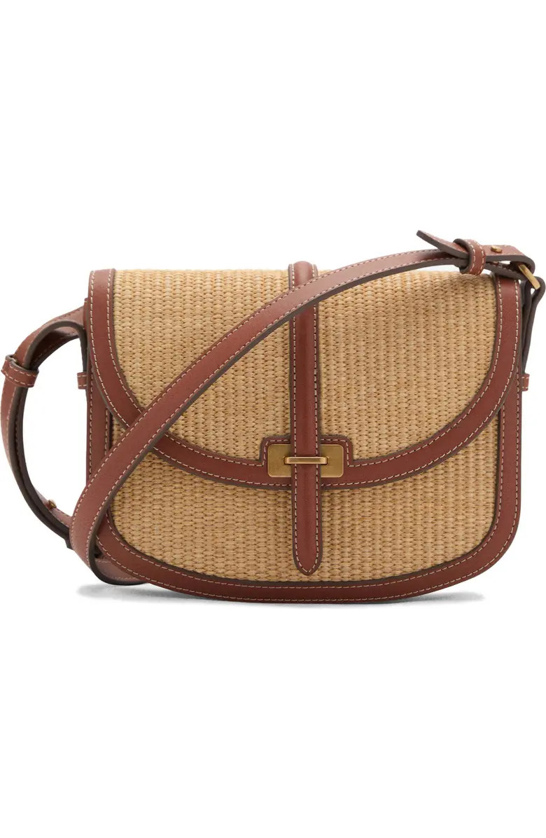 Contrast Canvas & Faux Leather Crossbody Bag | Nordstrom