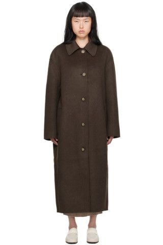 Brown Doublé Car Coat | SSENSE