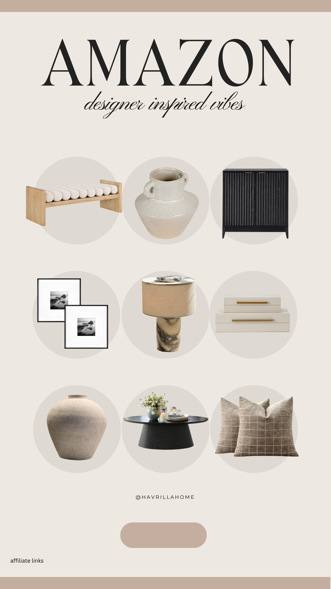 Amazon home decor, designer inspired decor, affordable luxury decor, neutral home decor, organic modern style, modern wood bench, black accent cabinet, ceramic vase decor, neutral throw pillows, marble table lamp, decorative storage boxes, framed wall art set, modern coffee table styling, earthy home accents, budget friendly designer look 

 

#LTKHome