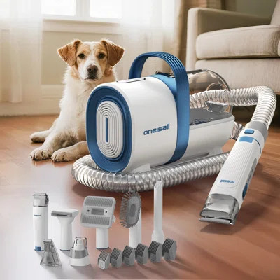 Oneisall LM2 Dog Hair Vacuum & Dog Grooming Kit, Pet Grooming Vacuum with Pet Clipper Nail Grinder, 1.5L Dust Cup Dog Brush Vacuum with 7 Pet Grooming | Wayfair North America
