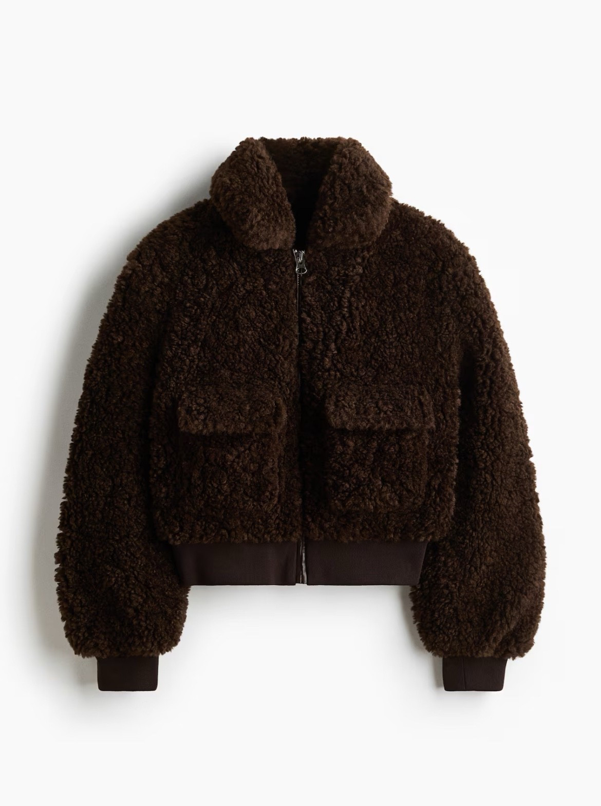 Chocolate brown Teddy fleece bomber jacket 

#LTKSeasonal #LTKFindsUnder50