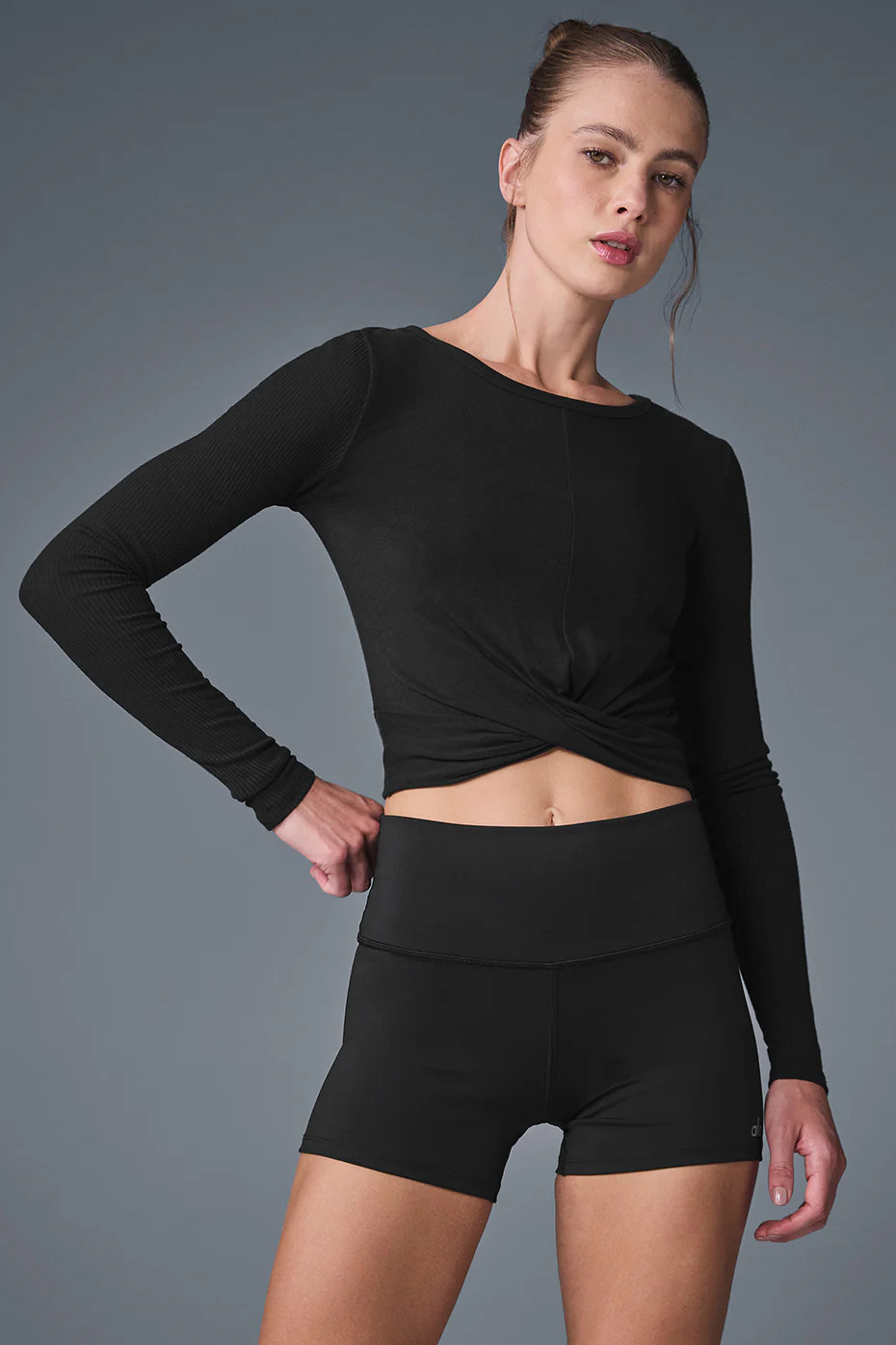 ALO | Cover Long Sleeve Top in Black, Size: Large | Alo Yoga (US)