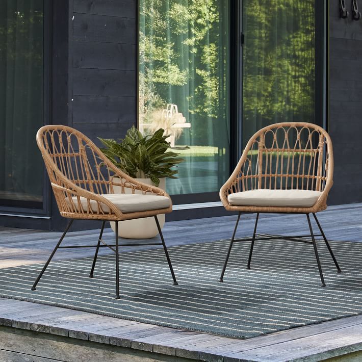 Palma Indoor/Outdoor Rattan Dining Chairs (Set of 2) | West Elm (US)