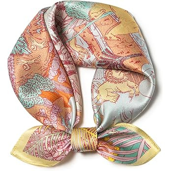100% Mulberry Silk Scarf 21 "x 21" Square - Neck Scarf - Women Men Small Square Pocket Scarf - Wi... | Amazon (US)
