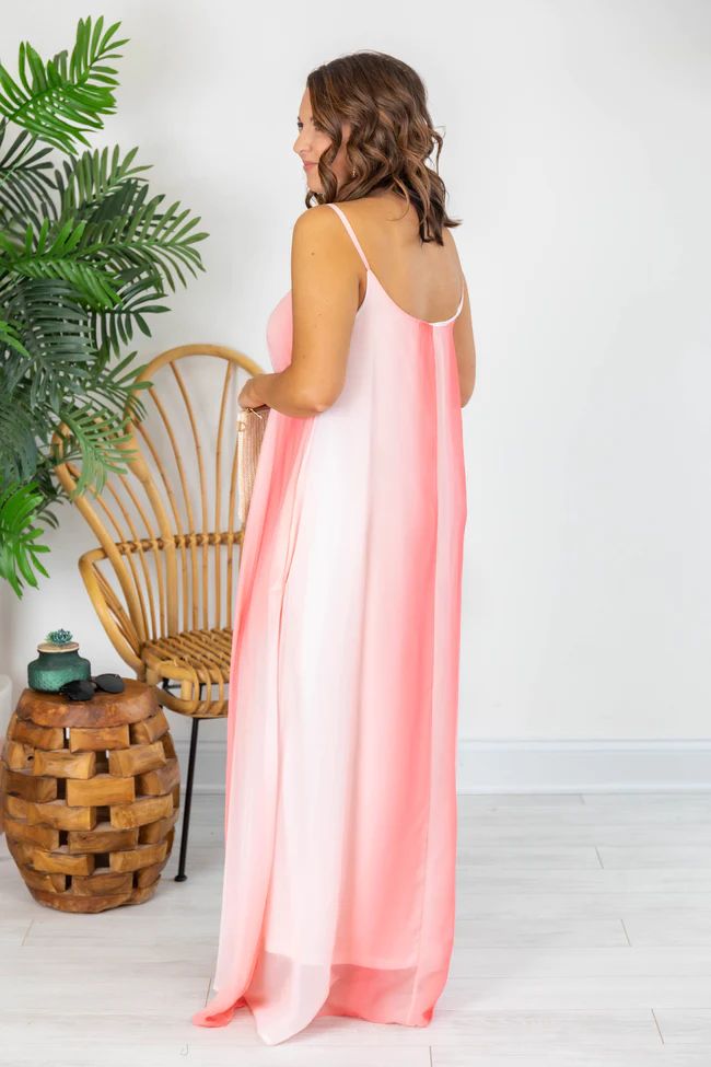 Oceans Of Love Coral Ombre Maxi Dress | The Pink Lily Boutique