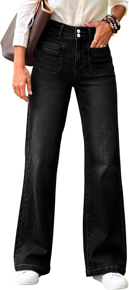 Sidefeel Women's Wide Leg Jeans High Waisted Denim Pants | Amazon (US)