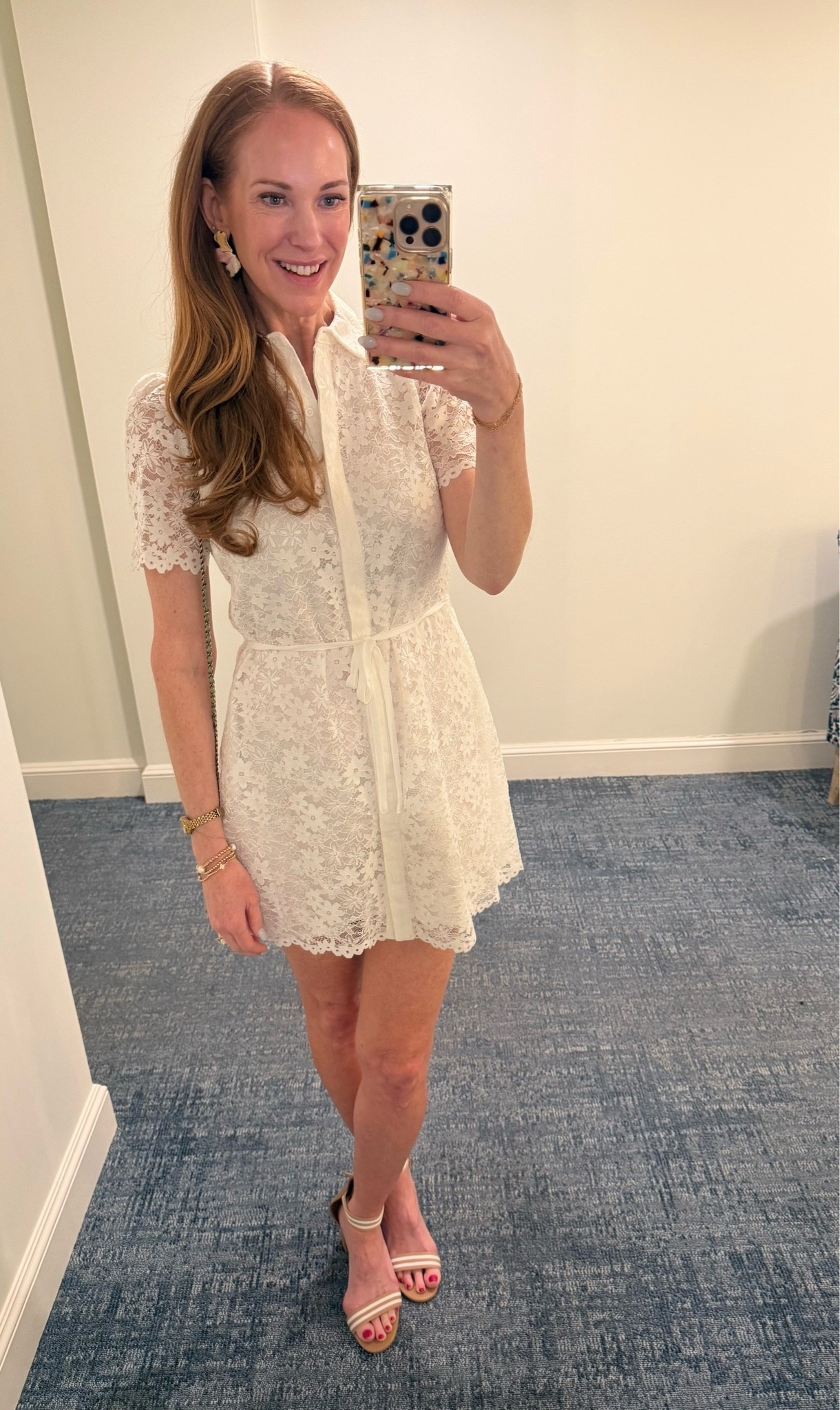 Loooove this white lace dress from Nordstrom! Perfect length and versatile for fun or work.

#LTKMothersDay #LTKootd #LTKSaleAlert