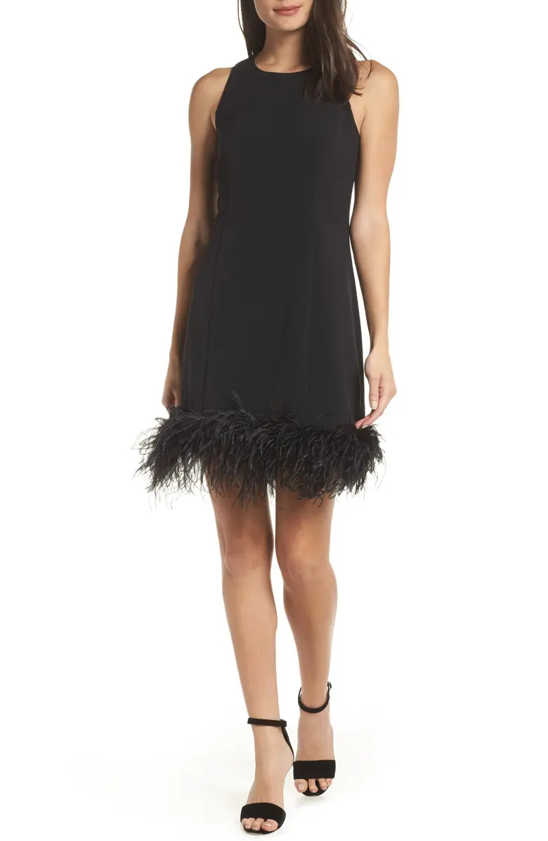 Feather Hem Sheath Dress | Nordstrom