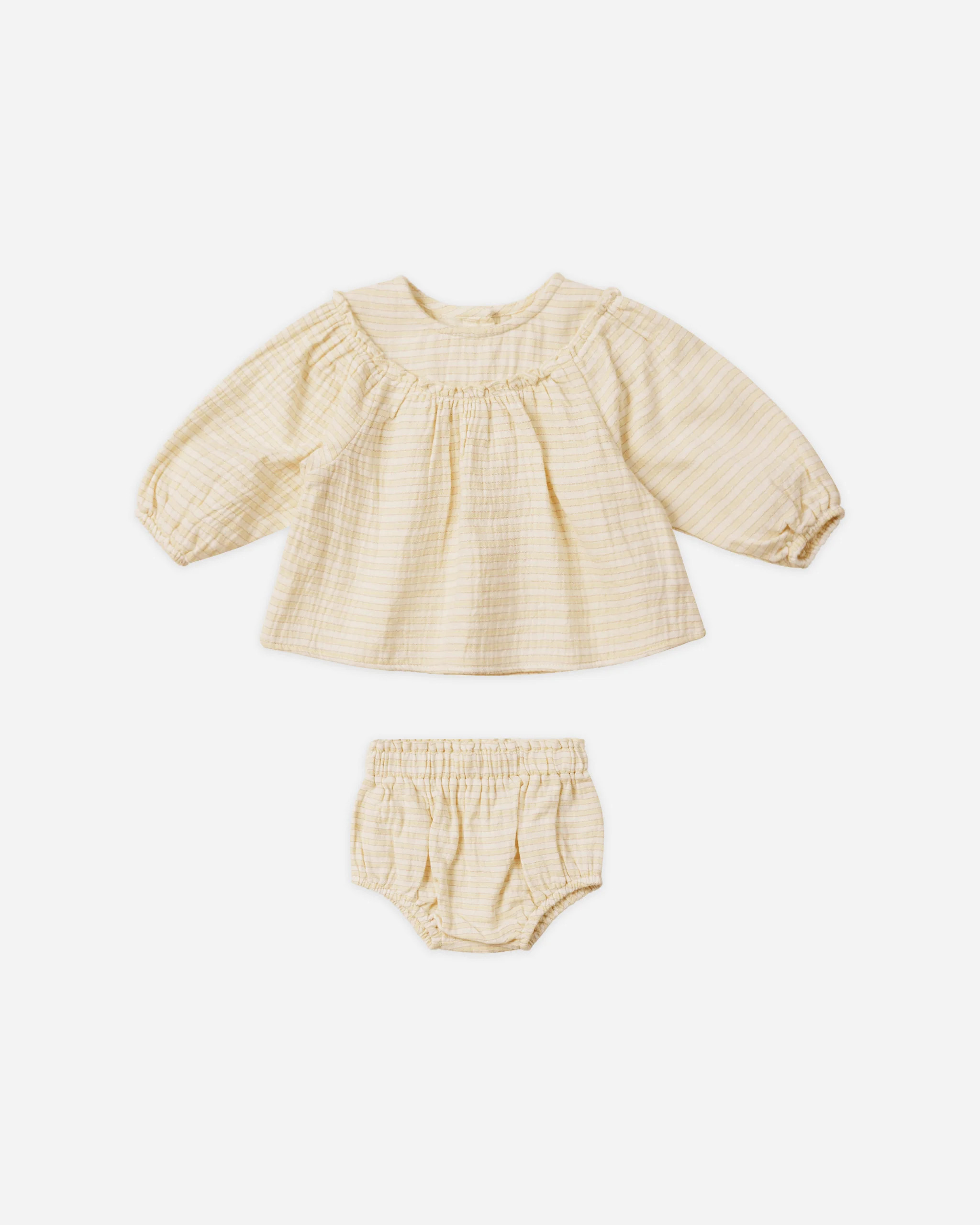 Mia Top + Bloomer Set || Lemon Stripe | Rylee + Cru