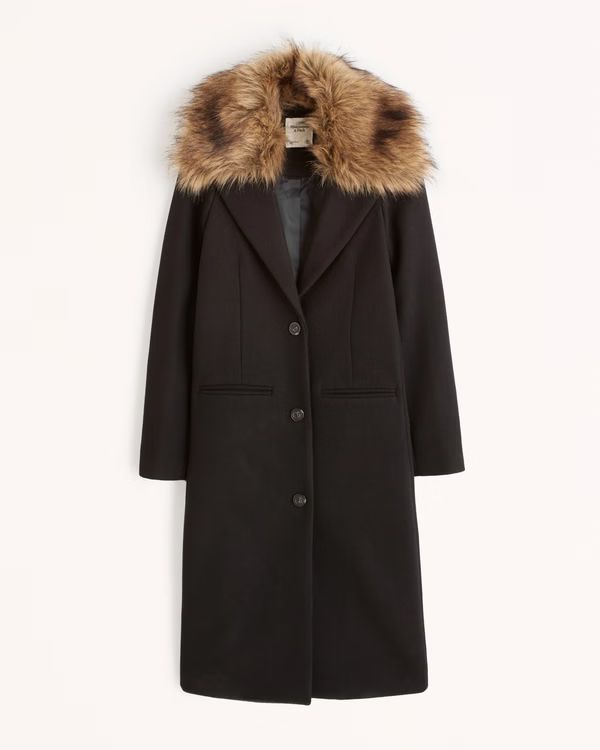 Women's Long-Length Wool-Blend Slim Coat | Women's Best Dressed Guest - Party Collection | Abercr... | Abercrombie & Fitch (US)
