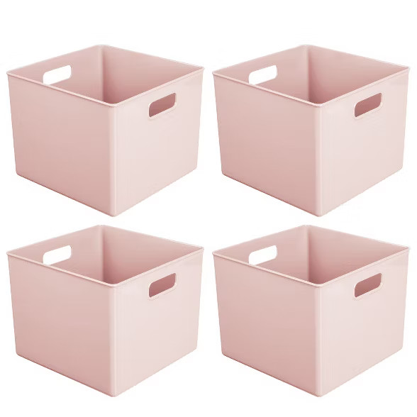 mDesign Storage Organizer Bin with Handles for Cube Furniture, 4 Pack | Target