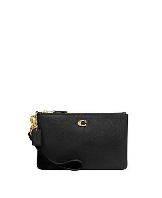 COACH Polished Pebble Leather Small Zip-Top Wristlet & Reviews - Handbags & Accessories - Macy's | Macys (US)