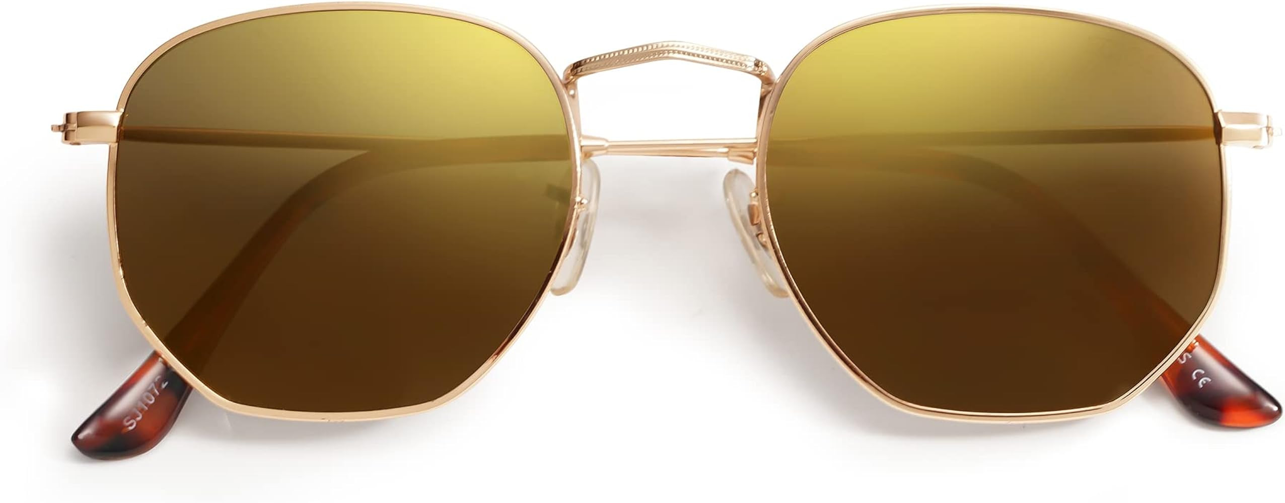 SOJOS Square Polarized Sunglasses for Women Men Small Hexagonal Polygon Mirrored Lens SJ1072 | Amazon (US)