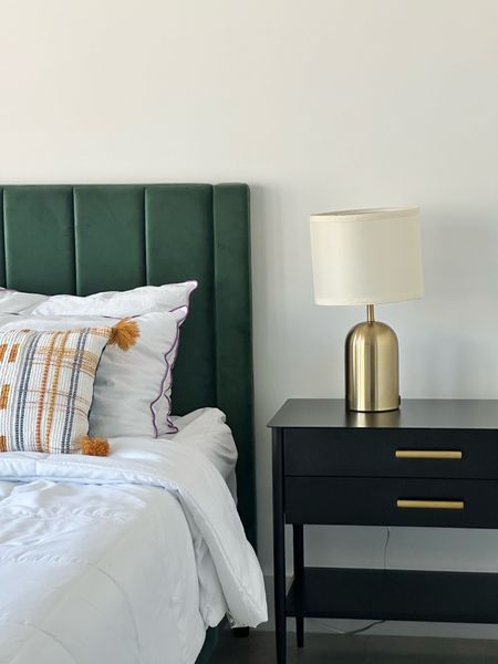 Bedroom | Green Velvet Channel Bed | Nightstands | Lamps | Bedding 

#LTKhome #LTKstyletip