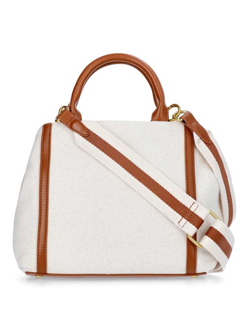 Free Assembly Women's Mixed Media Canvas Satchel - Classic Handbag | Walmart (US)