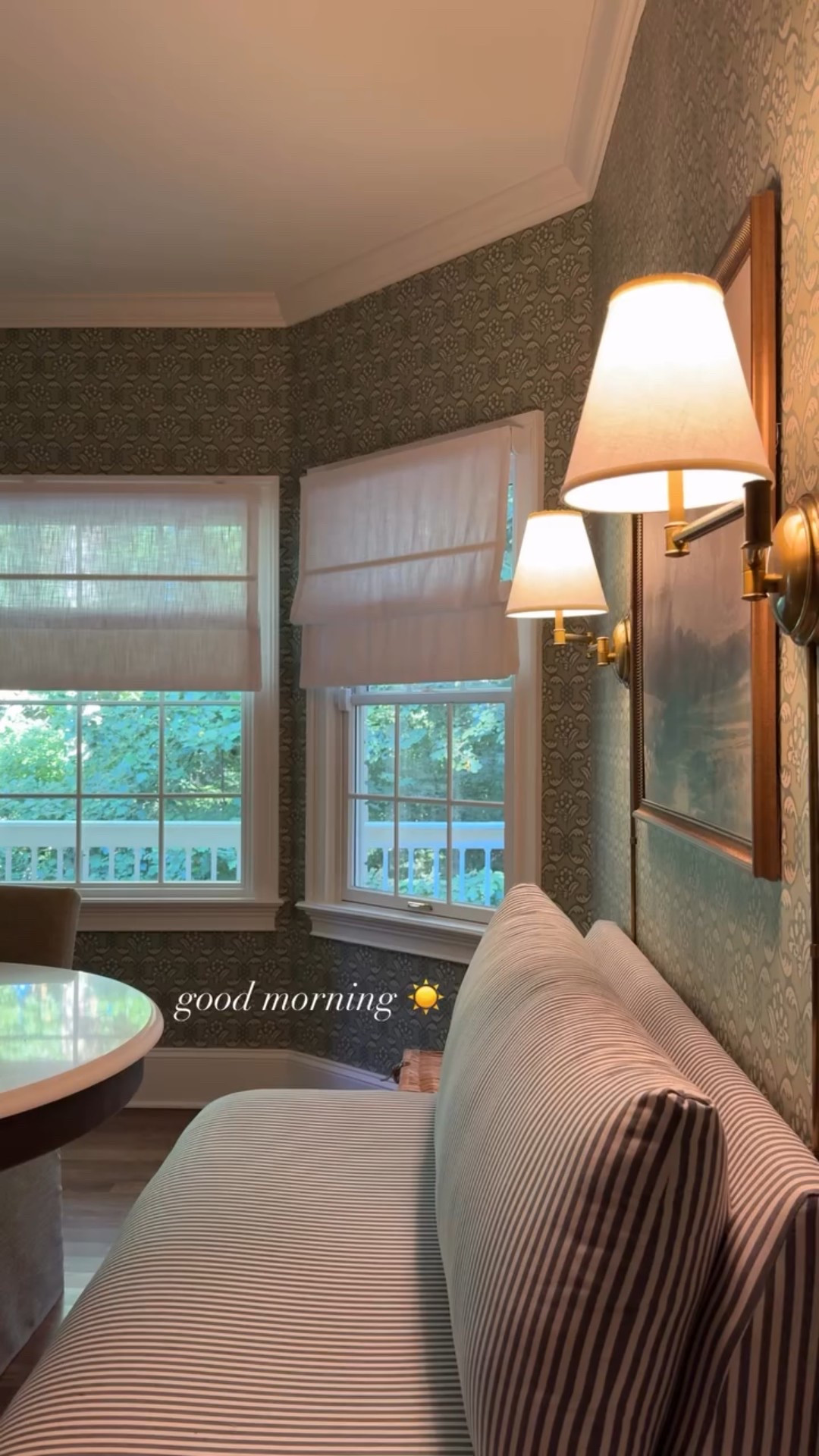 Letting the morning light in 👏🏼 (sconces are several years old from Pottery Barn and sadly no longer available)! 