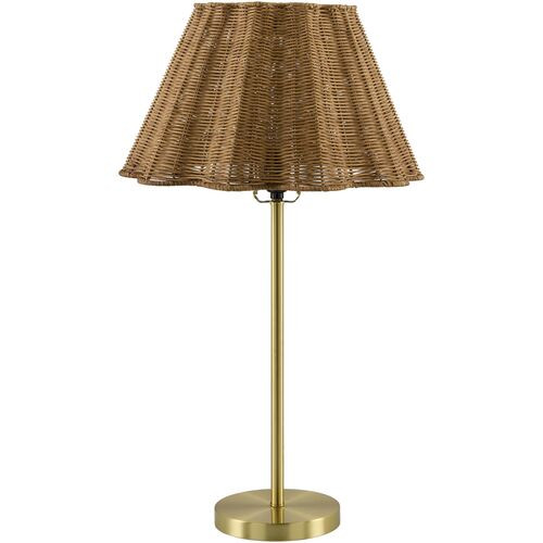 Quindra Table Lamp, Brass/Natural Rattan | One Kings Lane