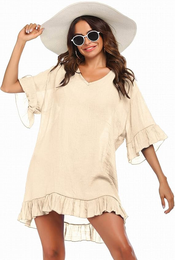 Ekouaer Swimsuit Cover Ups, Women's Bathing Suit Coverups Dress Bikini Beach Tunic Top S-XXL | Amazon (US)