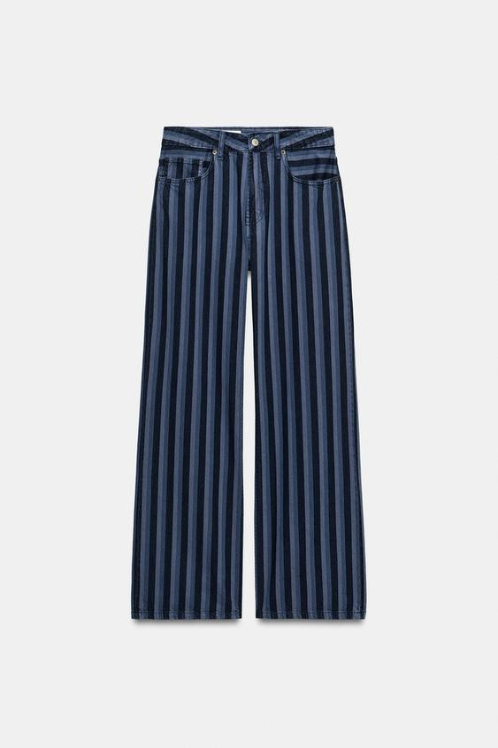 TRF MID-WAIST STRIPED DENIM JEANS | Zara UK